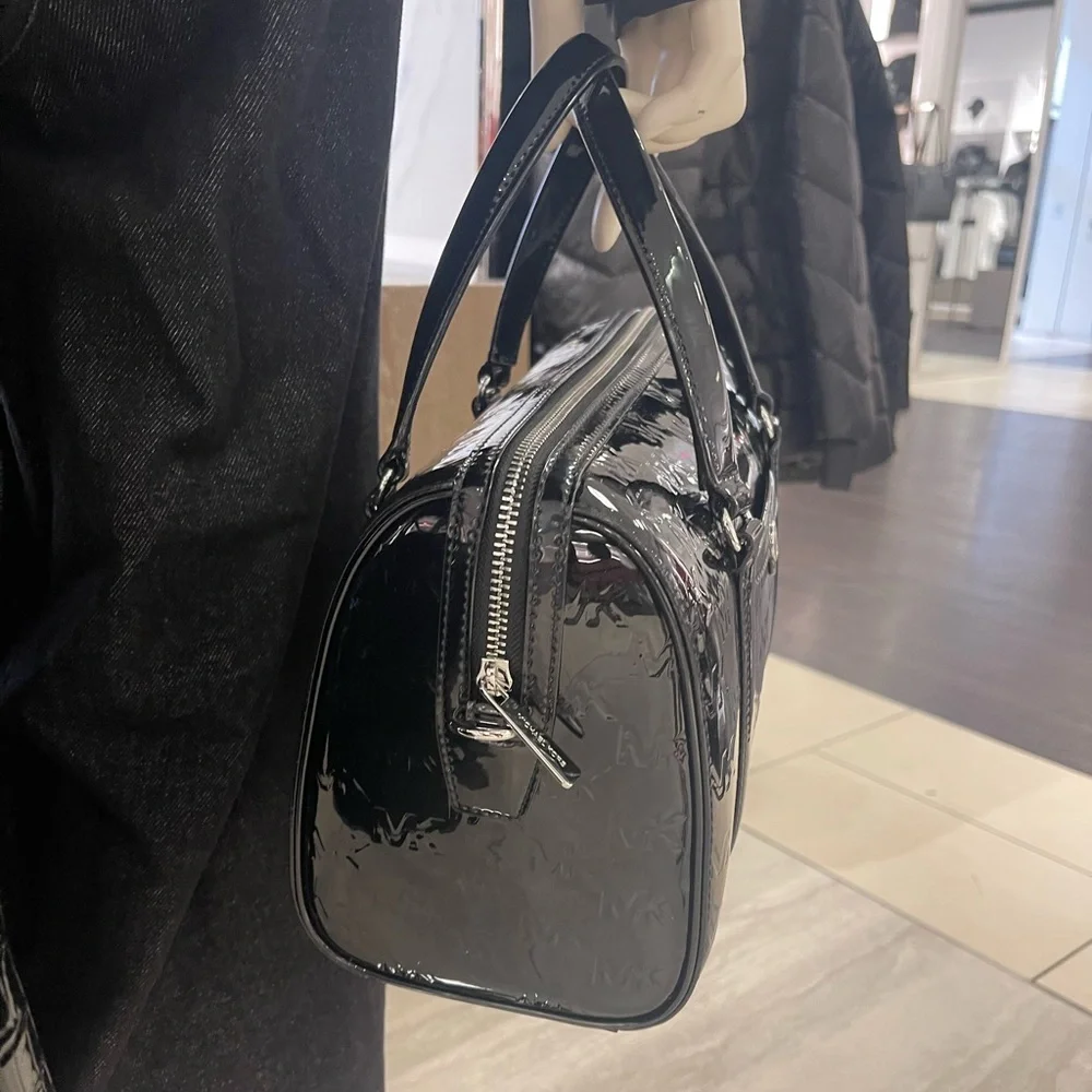 MICHAEL KORS Jet Set Medium Patent Logo Debossed Duffel Crossbody Bag
Black
NWT - Picture 7 of 16